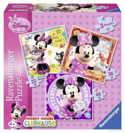 RAVENSBURGER 3 w 1 Myszka Minnie 72446 [PUZZLE]