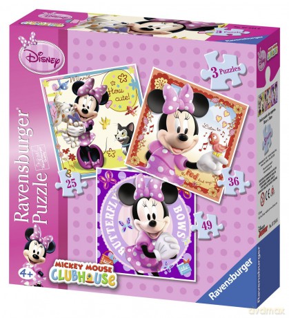 RAVENSBURGER 3 w 1 Myszka Minnie 72446 [PUZZLE]