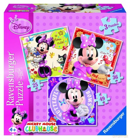 RAVENSBURGER 3 w 1 Myszka Minnie 72446 [PUZZLE]