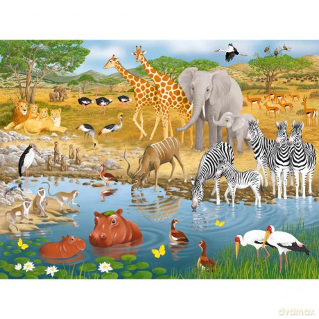RAVENSBURGER 24 EL.Podł Afrykańskie Zwierzęta 53285 [PUZZLE]