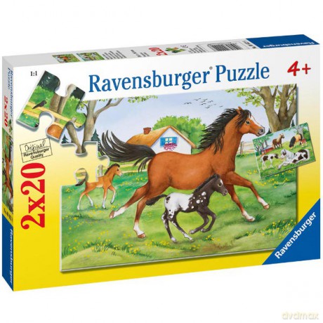 RAVENSBURGER 2X20 El. Świat Koni 90228 [PUZZLE]