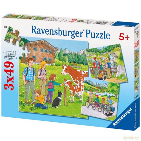 RAVENSBURGER 3X49 El. Rodzinna Wyprawa 92437 [PUZZLE]