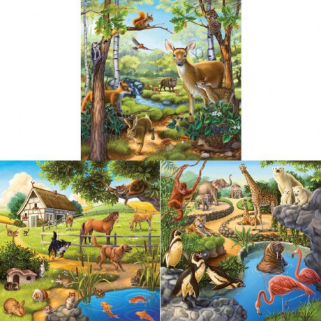 RAVENSBURGER 3x49 el. Zwierzęta 92659 [PUZZLE]