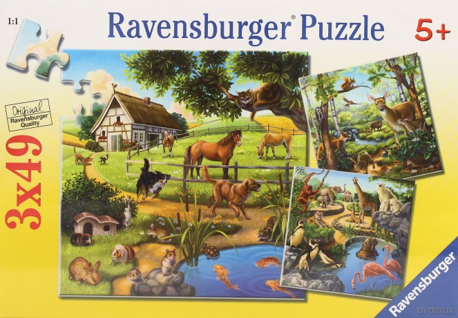 RAVENSBURGER 3x49 el. Zwierzęta 92659 [PUZZLE]