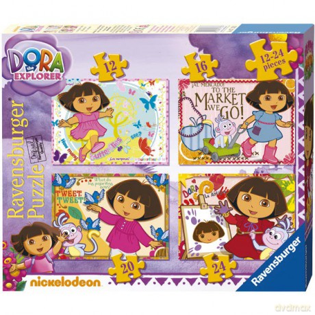 RAVENSBURGER 4 w 1 Dora new 2012 71333 [PUZZLE]