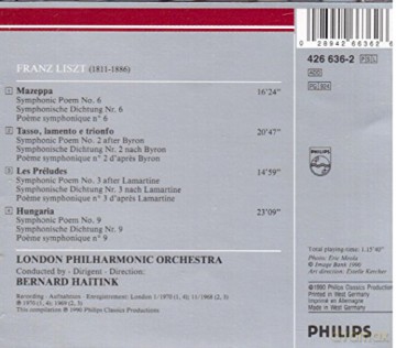 Haitink/Lso: List:Les Preludes/+ [CD]