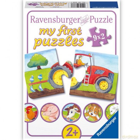 RAVENSBURGER 9x2 el. Zwierzęta na farmie 73337 [PUZZLE]