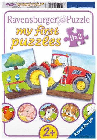 RAVENSBURGER 9x2 el. Zwierzęta na farmie 73337 [PUZZLE]