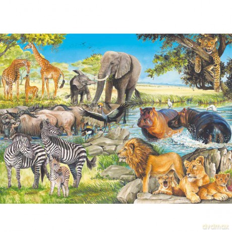 RAVENSBURGER 100 El. XXL Afrykańskie popołudni 107384 [PUZZLE]