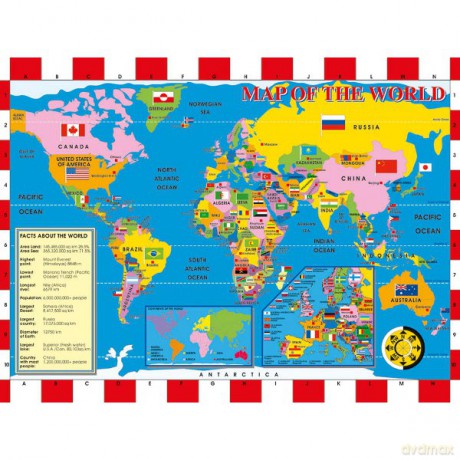 RAVENSBURGER 200 El. XXL Mapa świata 127481 [PUZZLE]