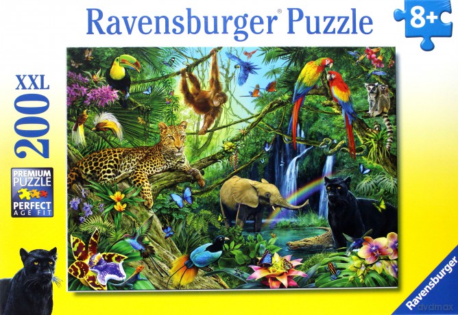 RAVENSBURGER 200 el. Zwierzęta w dżungli 126606 [PUZZLE]