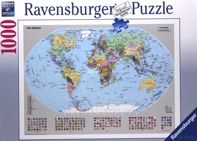 RAVENSBURGER 1000 el. Polityczna Mapa Świata [PUZZLE]