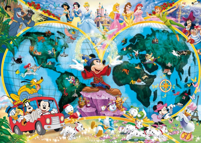 RAVENSBURGER 1000 el. Mapa Świata Wg. Disneya [PUZZLE]