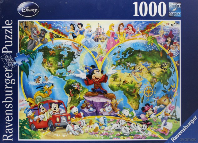 RAVENSBURGER 1000 el. Mapa Świata Wg. Disneya [PUZZLE]