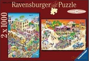 RAVENSBURGER 2X1000 El. KOMIKSOWE MIASTECZKO 804872 [PUZZLE]