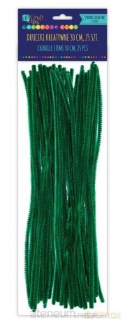 Druciki kreatywne ciemnozielone 30cm 25szt