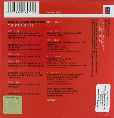 Haitink: Shostakovich:The Symphonies [11CD]