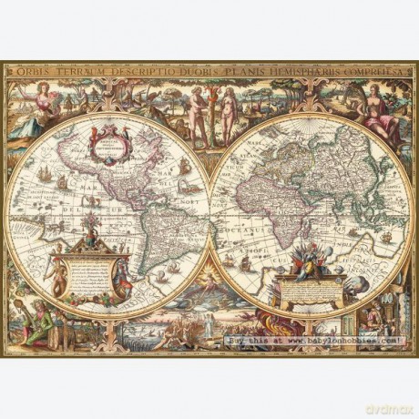 RAVENSBURGER 1000 El. ANTYCZNA MAPA ŚWIATA 190041 [PUZZLE]