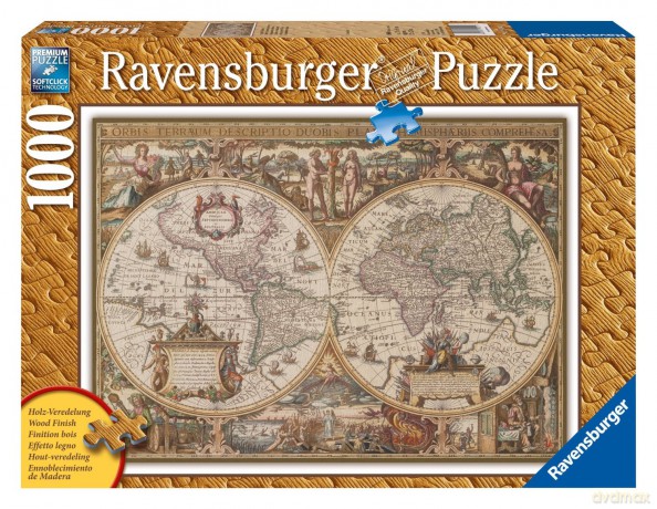 RAVENSBURGER 1000 El. ANTYCZNA MAPA ŚWIATA 190041 [PUZZLE]