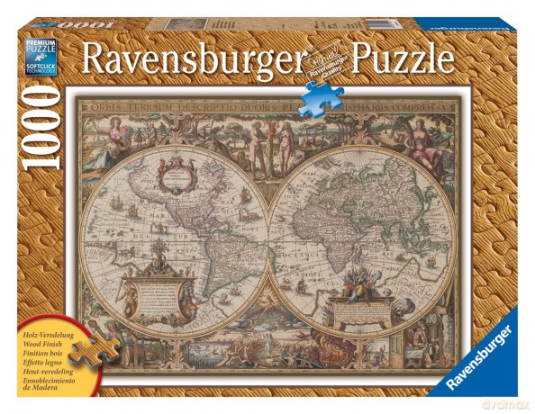 RAVENSBURGER 1000 El. ANTYCZNA MAPA ŚWIATA 190041 [PUZZLE]