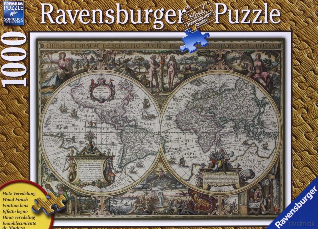 RAVENSBURGER 1000 El. ANTYCZNA MAPA ŚWIATA 190041 [PUZZLE]