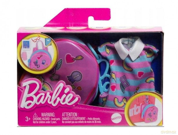 BARBIE Zestaw modowy premium, sukienka paski