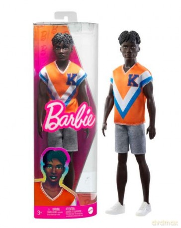 Lalka BARBIE Fashionistas Ken pomarańczowa koszulka