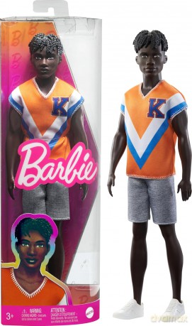 Lalka BARBIE Fashionistas Ken pomarańczowa koszulka