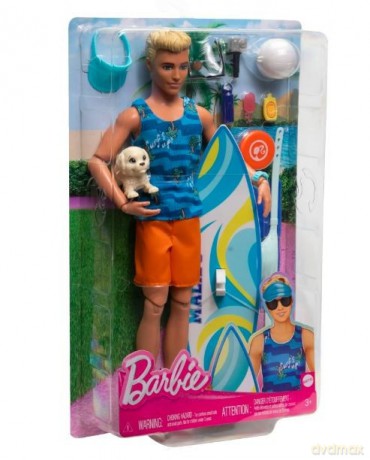 Lalka Barbie Ken z deską surfingową
