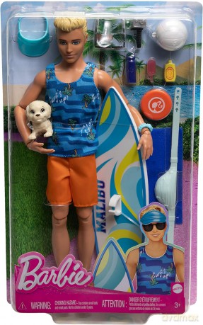 Lalka Barbie Ken z deską surfingową