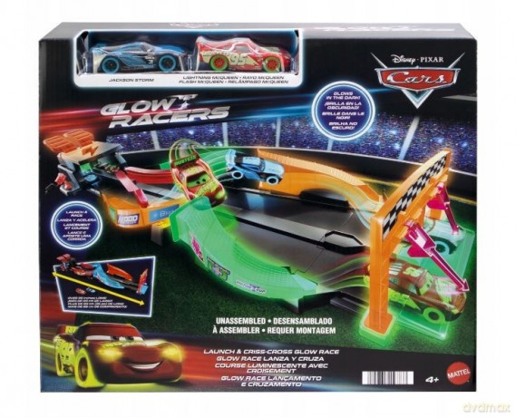 Zestaw CARS Nocny wyścig tor świecący w ciemności