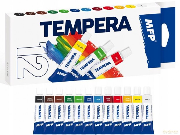 Farby tempera 12ml 12szt
