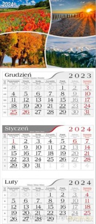 Kalendarz 2024 Trójdzielny 4 pory roku [KALENDARZ]