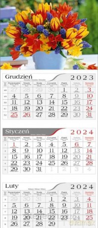 Kalendarz 2024 Trójdzielny Bukiet [KALENDARZ]