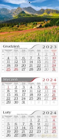Kalendarz 2024 Trójdzielny Hala gąsienicowa [KALENDARZ]