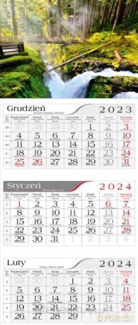 Kalendarz 2024 Trójdzielny Leśny strumień [KALENDARZ]