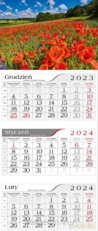 Kalendarz 2024 Trójdzielny Makowa łąka [KALENDARZ]