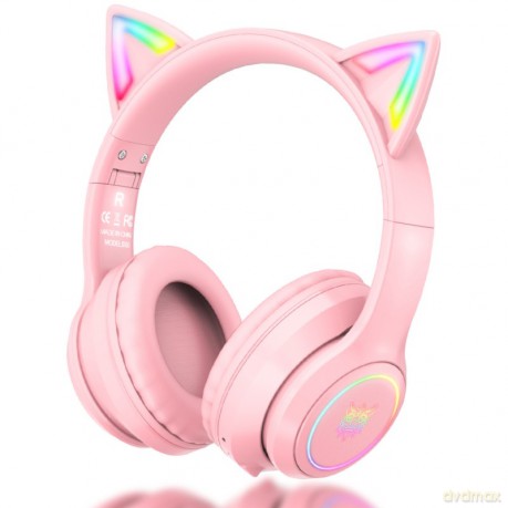 ONIKUMA B90 Słuchawki gamingowe nauszne BT 5.0 RGB Różowy