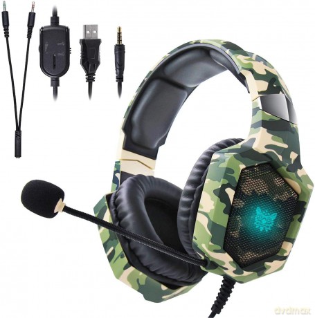 ONIKUMA K8 Camo Słuchawki gamingowe nauszne RGB Wielokolorowy