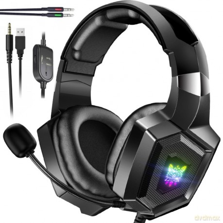 ONIKUMA K8 Słuchawki gamingowe nauszne RGB Czarny