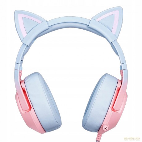 ONIKUMA K9 Cat Słuchawki gamingowe nauszne RGB Biały/różowy