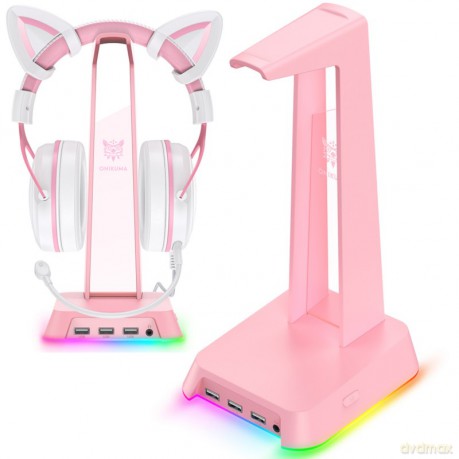 ONIKUMA ST-2 Stojak Gamingowy na słuchawki RGB Różowy