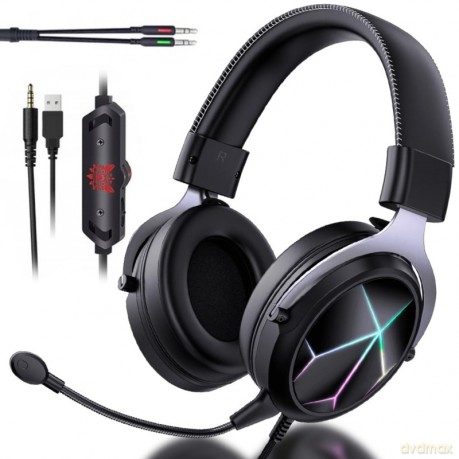 ONIKUMA X10 Pro Słuchawki gamingowe nauszne RGB Czarny