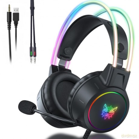 ONIKUMA X15 Pro Słuchawki gamingowe nauszne RGB Czarny