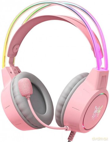 ONIKUMA X15 Pro Słuchawki gamingowe nauszne RGB Różowy