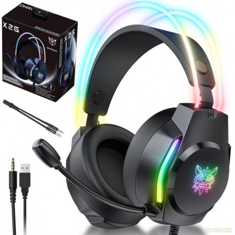 ONIKUMA X26 Słuchawki gamingowe nauszne RGB Czarny