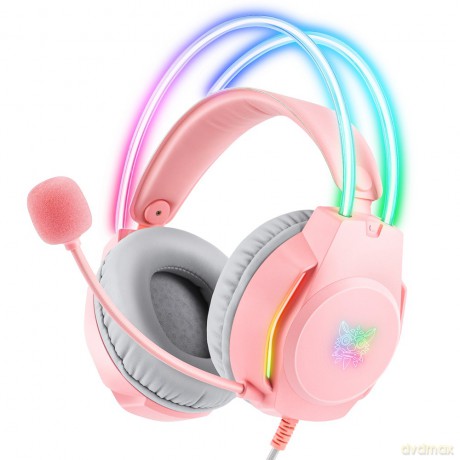 ONIKUMA X26 Słuchawki gamingowe nauszne RGB Różowy