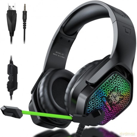ONIKUMA X3 Słuchawki gamingowe nauszne RGB Czarny