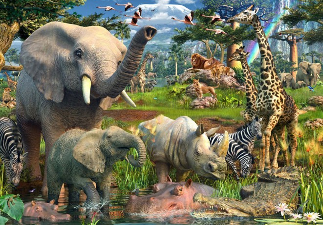 RAVENSBURGER 18000 el. Penfound: Przy Wodopoju [PUZZLE]