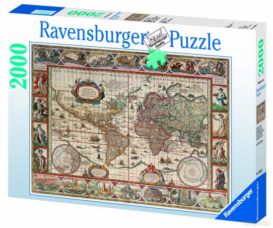 RAVENSBURGER 2000 El. Mapa Świata 166336 [PUZZLE]